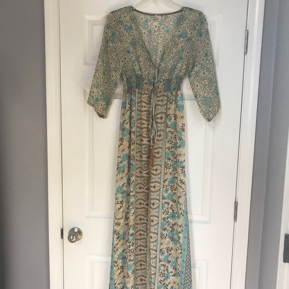 Boho chic maxi sheer dress